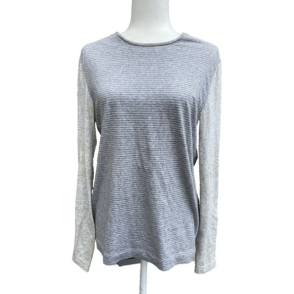 Vince top cotton sweater striped size S super soft crewneck basic long A000245 - Picture 1 of 6